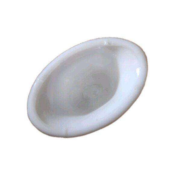 Vintage Slag Glass Akro Agate White Embossed Flower Vase 4-1/4" circa 1930s 40s - Picture 5 of 10